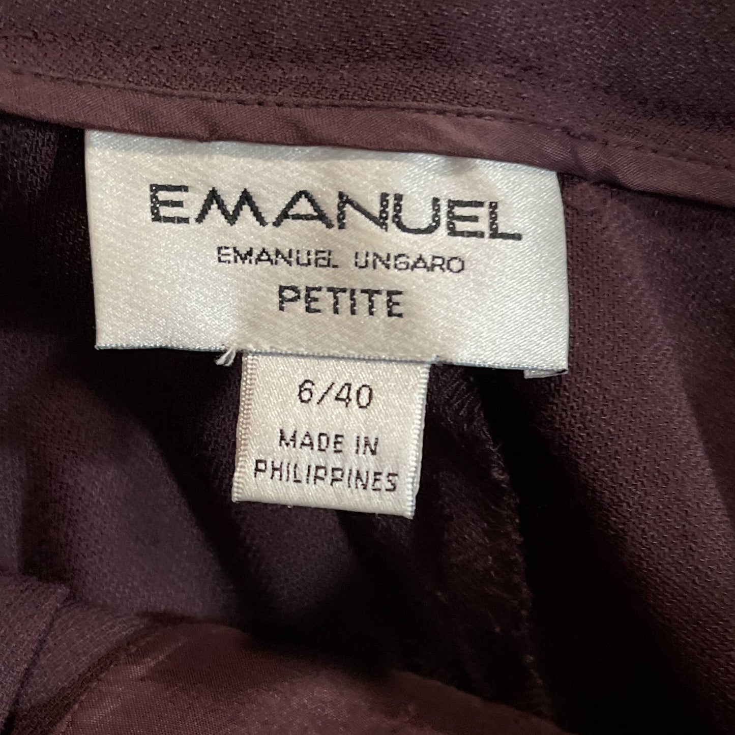 Emanuel | Emanuel Ungaro | Petite Wool Pleated Trouser Pants | Sz 6P 6/40
