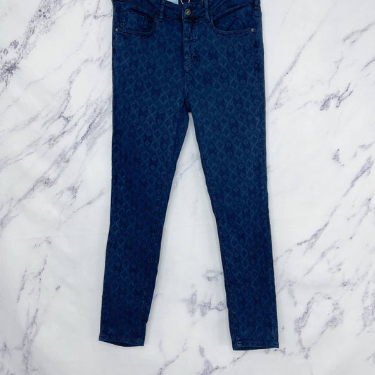 Anthropologie | Pilcro and the Letterpress | Textured Script Skinny Jeans | Navy | Sz 29