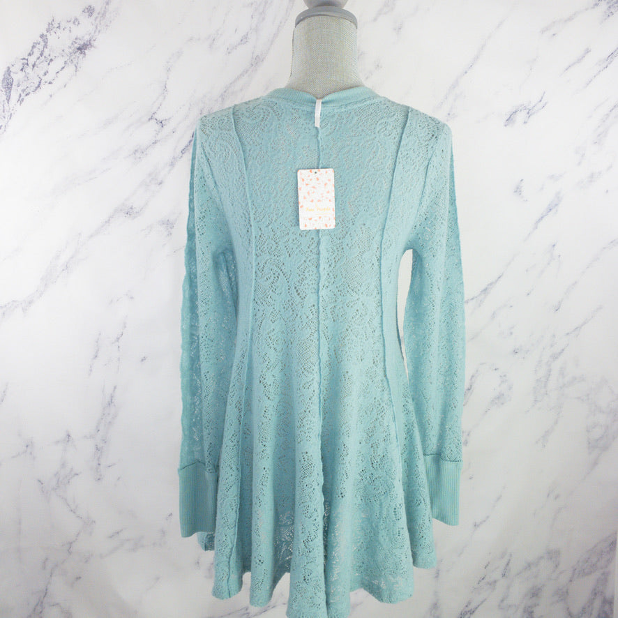 Free People | Coffee in the Morning Tunic Top | Astral Sea | Size S