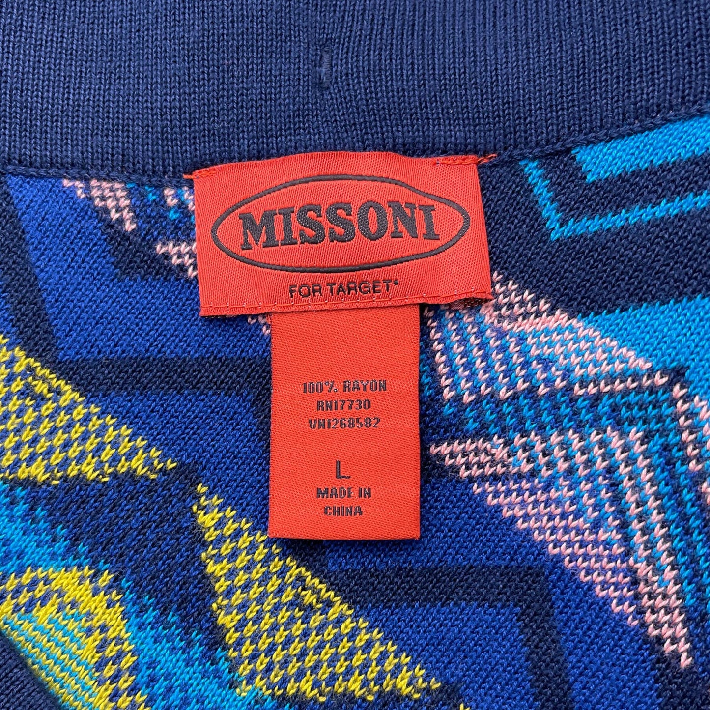 Missoni x Target | Blue Knit Chevron Zig Zag Mini Skirt | Sz L