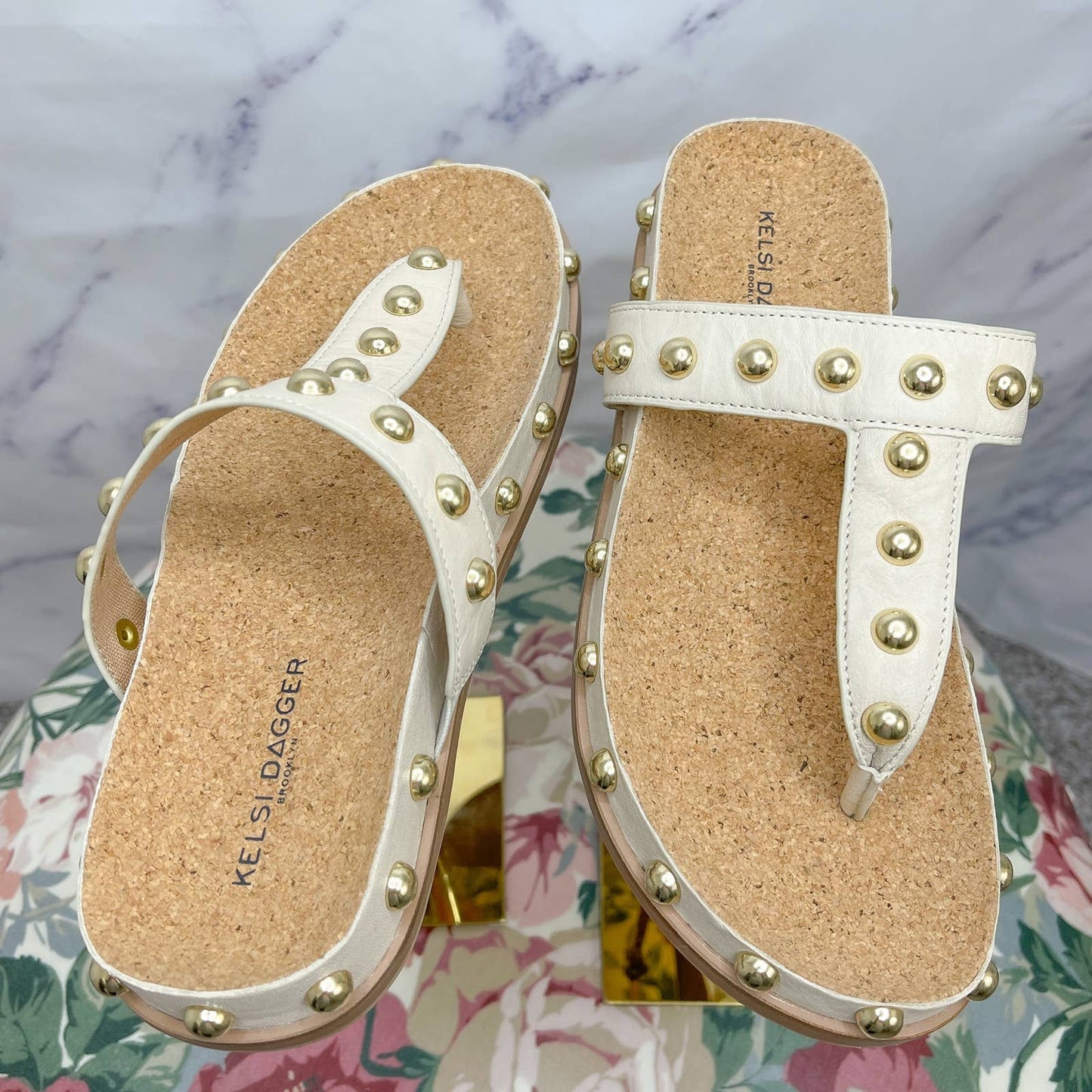 Kelsi Dagger Brooklyn | Surface Studded Slide Sandal | Sz 7