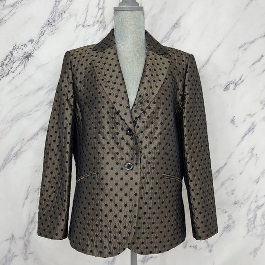 Tuzzi |  Bronze Brown and Black Polka Dot Blazer/Suit Coat | Sz FR 46/US 14