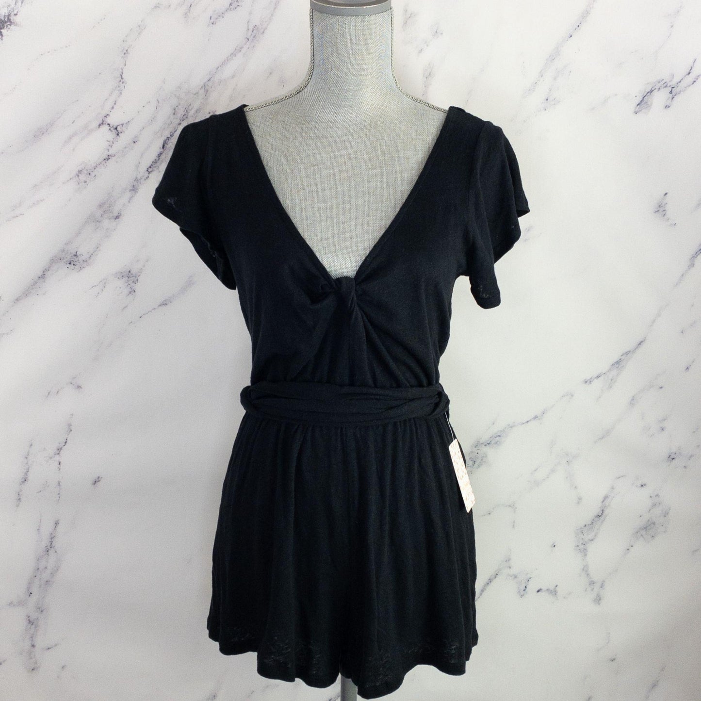 Free People | Ballerina Tie Waist Romper | Black | Size XS