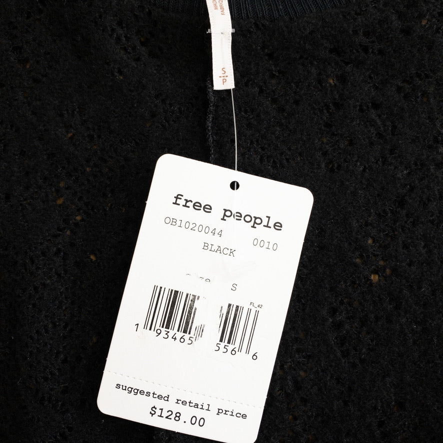 Free People | Coffee in the Morning Tunic Top | Black | Size S