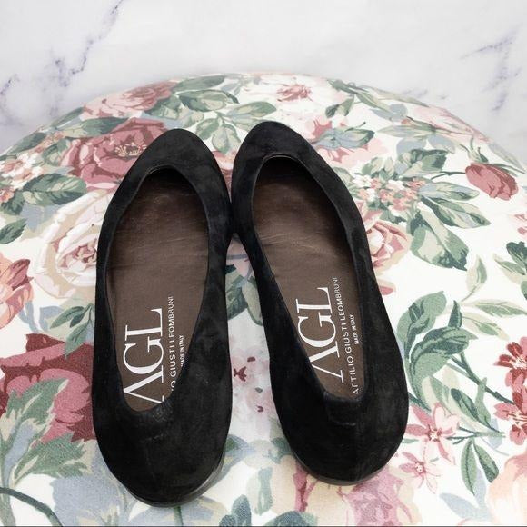 AGL Attilio Giusti Leombruni Black Shimmer Flats Size US 8.5