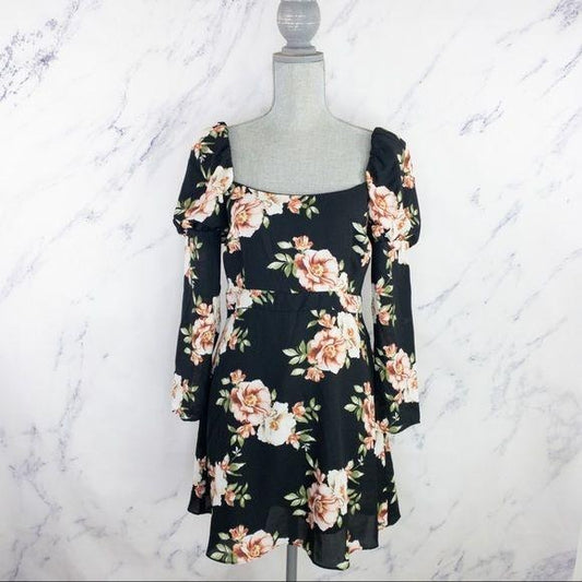 Likely x Revolve | Tara Dress | Black Floral Print | Size 8
