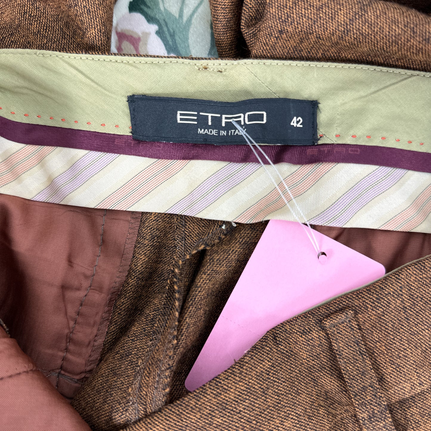 Etro | Brown Wool Blend Pants | IT 42 (US 8)