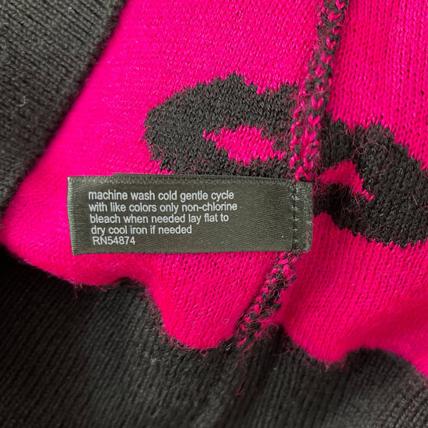 The Limited | Wool Blend Black Pink Lips Sweater | Sz L