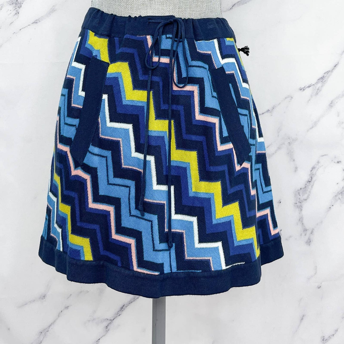 Missoni x Target | Blue Knit Chevron Zig Zag Mini Skirt | Sz L