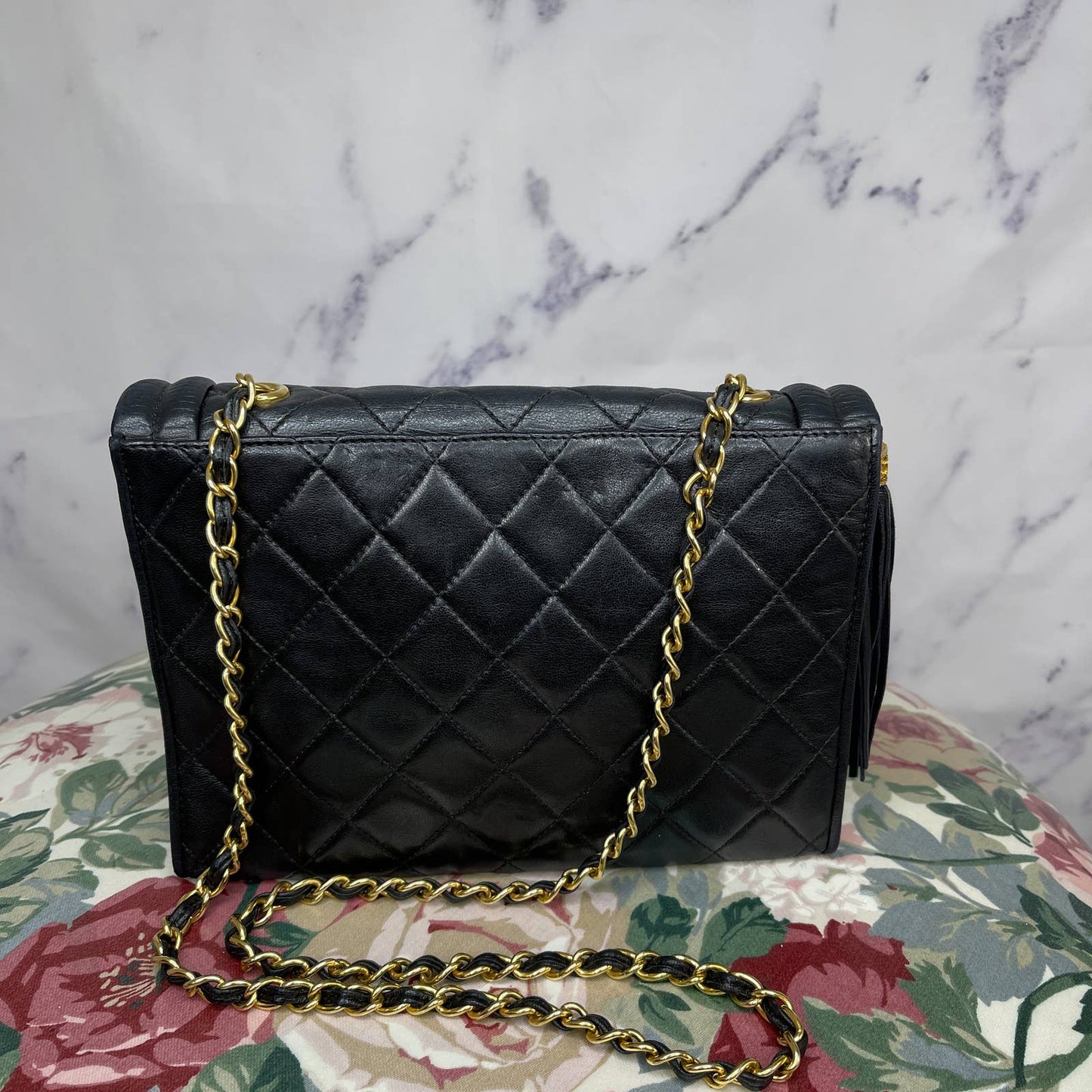 Chanel | Vintage Quilted Matelasse Tassel Chain Shoulder Bag