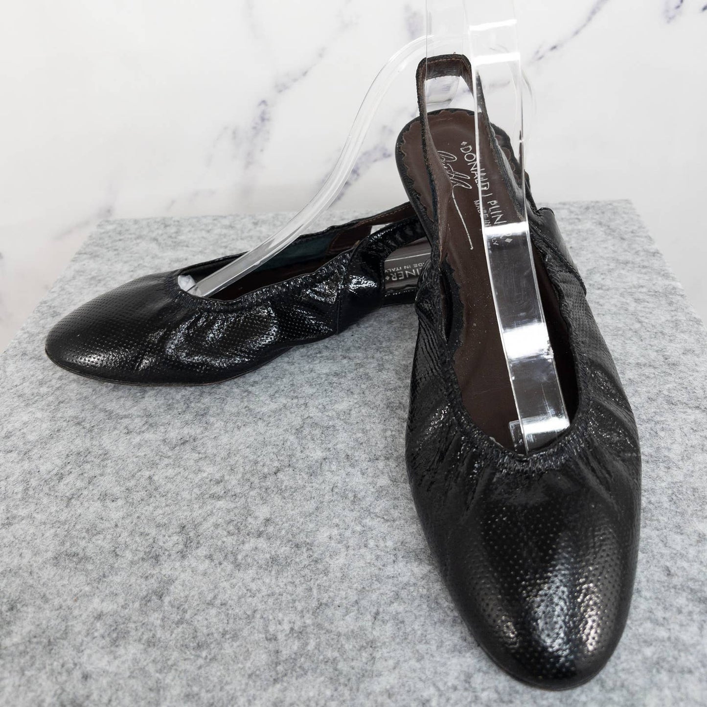 Donald J. Pliner | Black Leather Slingback Flats | Size 7.5