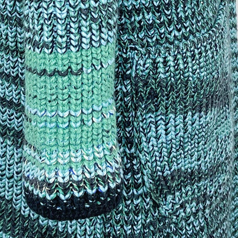 Missoni | Long Chunky Cashmere & Wool Cardigan Coat | Blue/Green | Sz IT 40