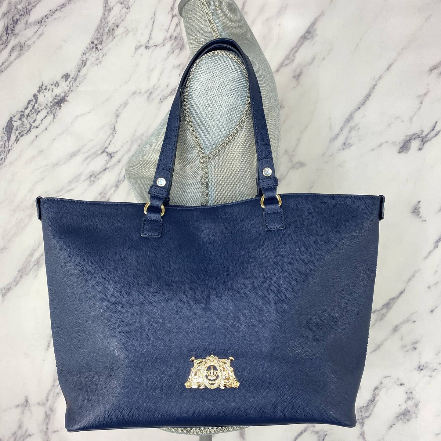 Juicy Couture | Sophia Saffiano Leather Navy Blue Tote
