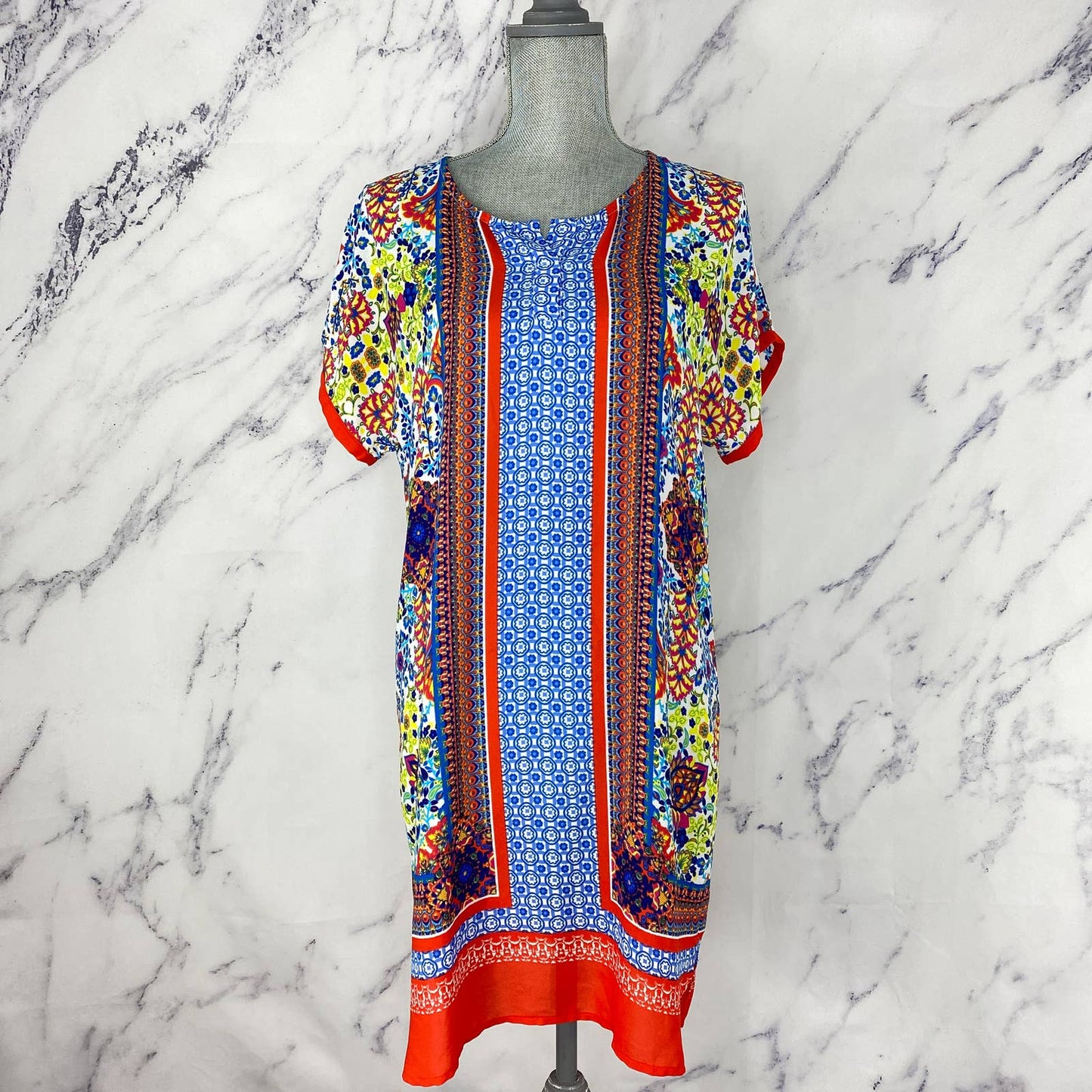 Uncle Frank | Multicolor Geo Floral Print Dress | Sz S