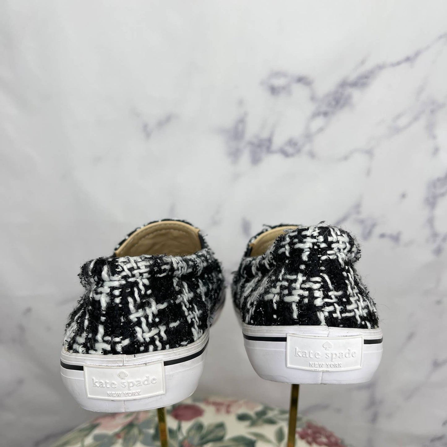 Kate Spade | Tweed Jeweled Slip-On Sneakers | Size 7