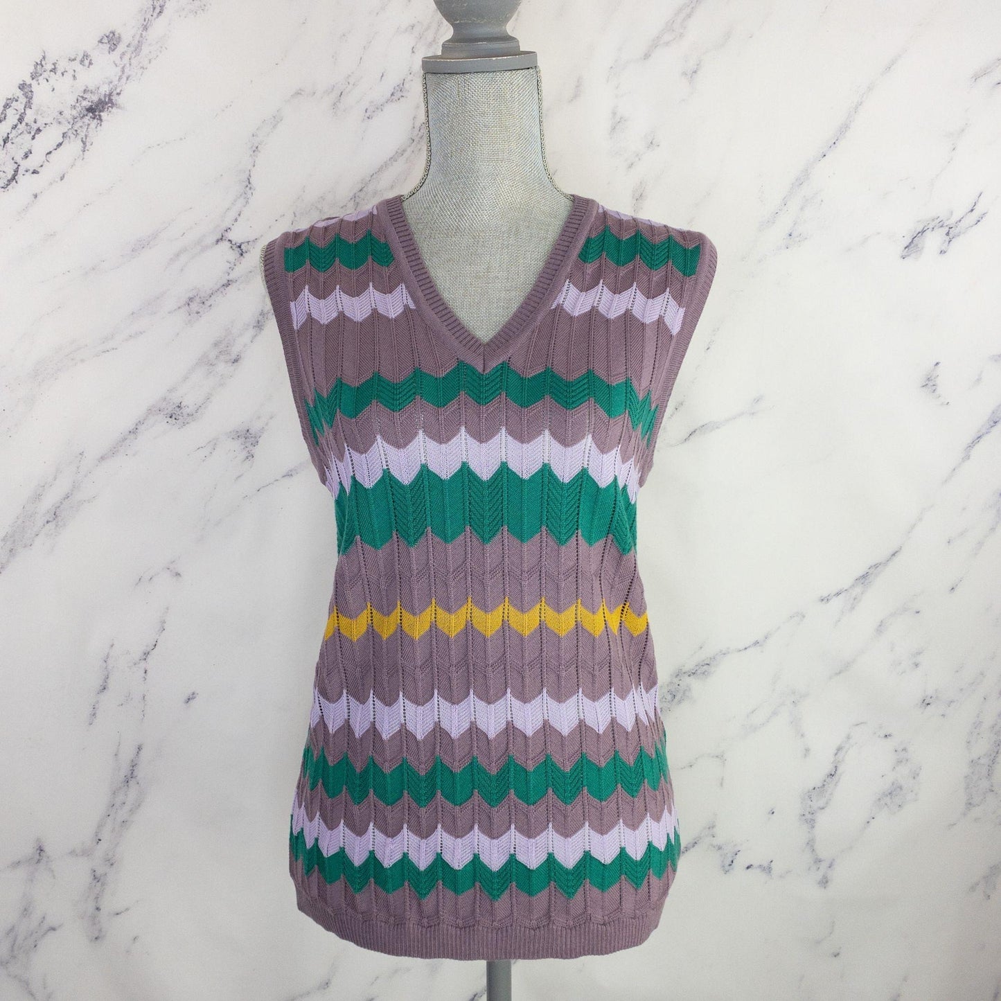 M Missoni | Crochet-Knit Top | Light Purple | Sz: IT 44/US 8