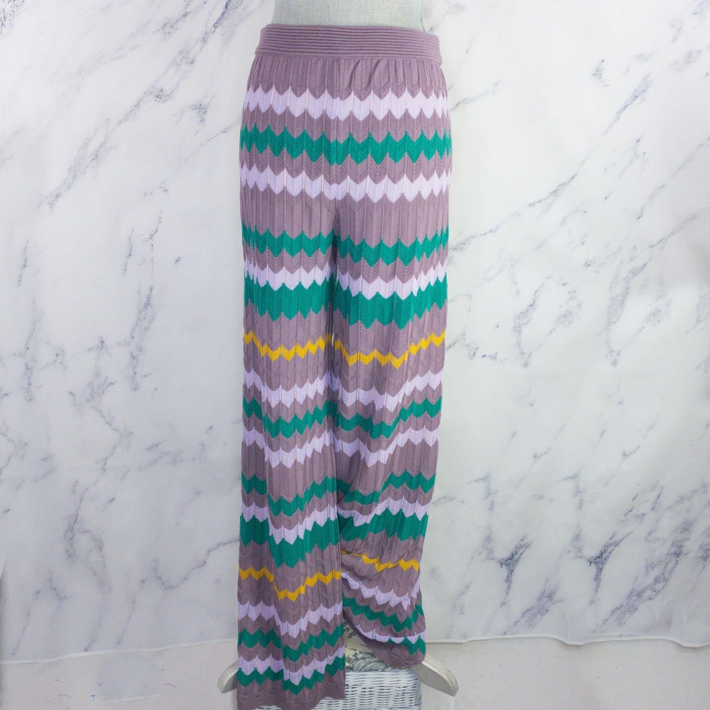 M Missoni | Crochet-Knit Trouser Pants | Light Purple | Sz: IT 44/US 8